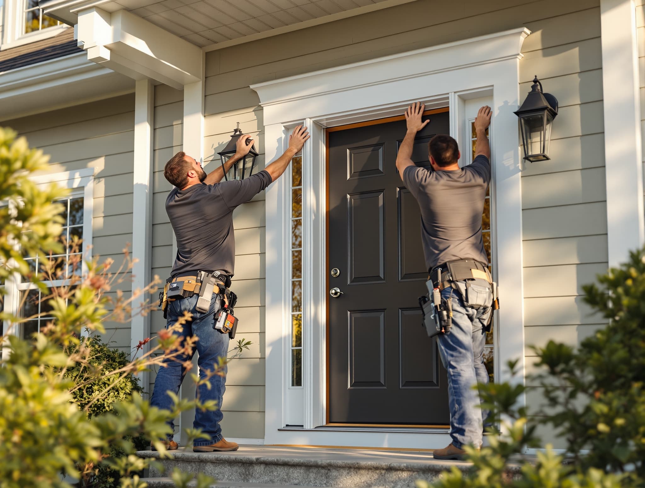 James meeting a homeowner