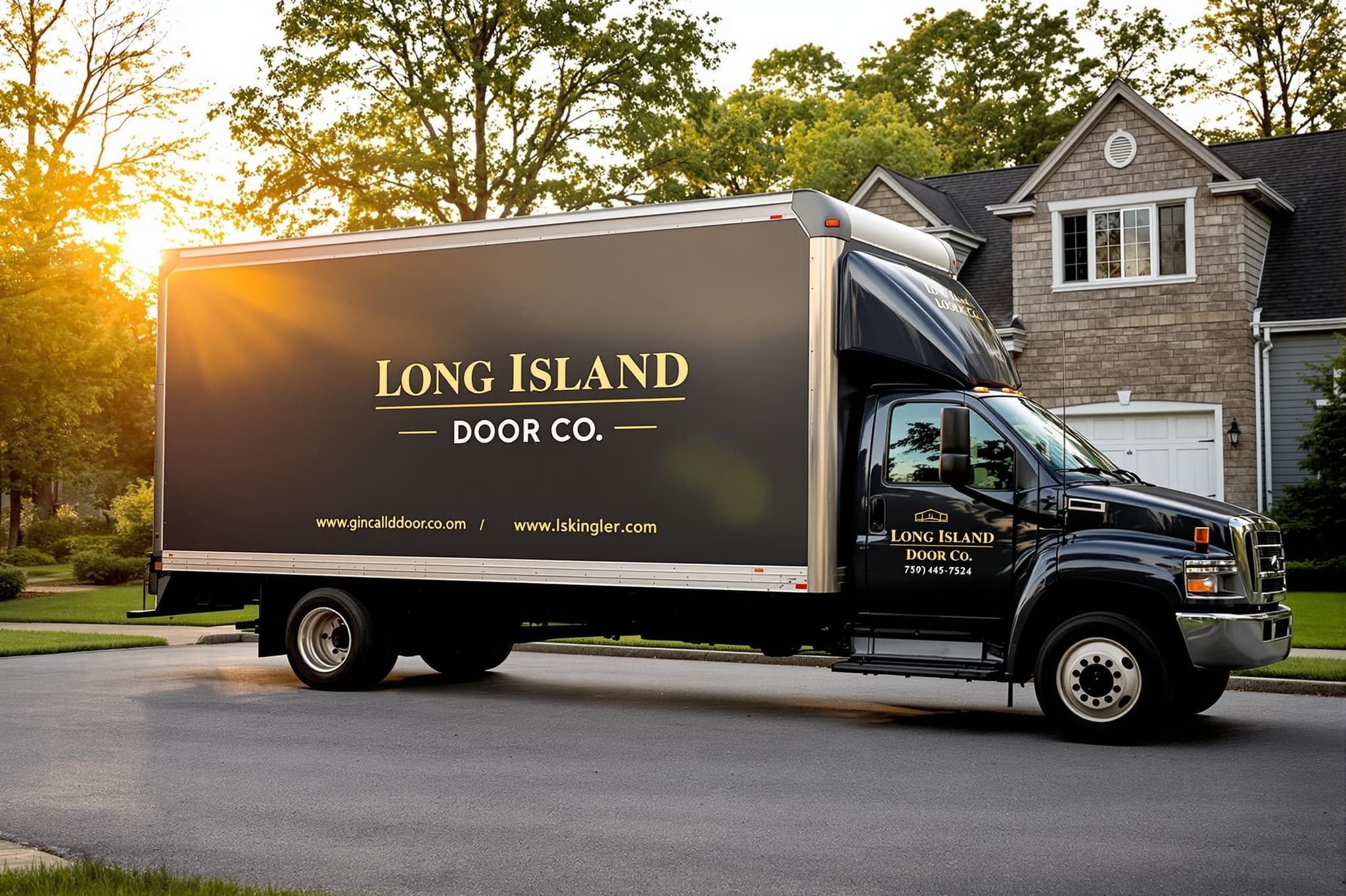 Long Island Door Co. branded work van
